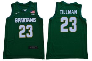 Men Xavier Tillman Michigan State Spartans #23 Nike NCAA 2019-20 Green Authentic College Stitched Basketball Jersey YC50X20RR